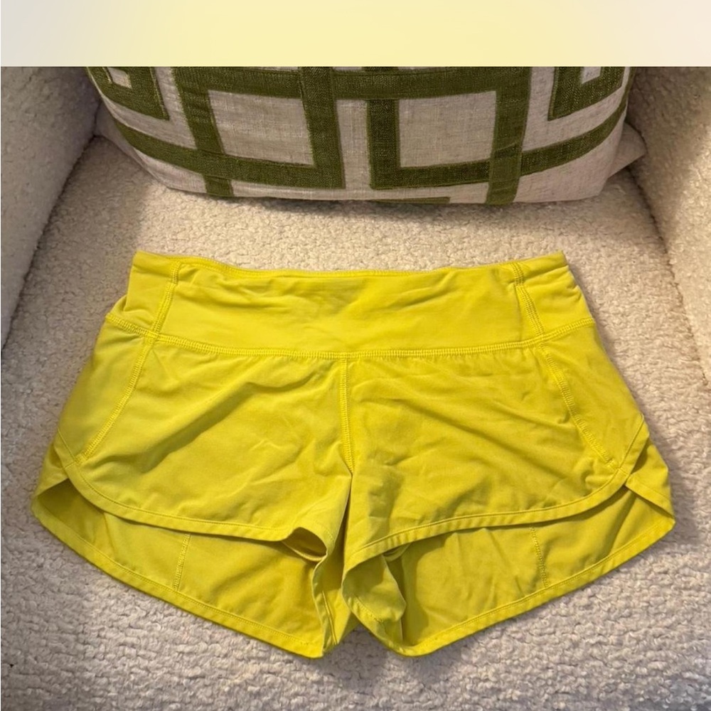 Lululemon Yellow Speed Up Athletic Shorts